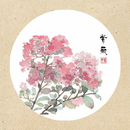 清新古風花卉插畫，可作頭像的花卉插畫圖片