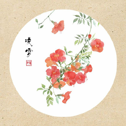 清新古風花卉插畫，可作頭像的花卉插畫圖片