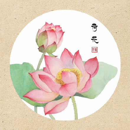 清新古風花卉插畫，可作頭像的花卉插畫圖片