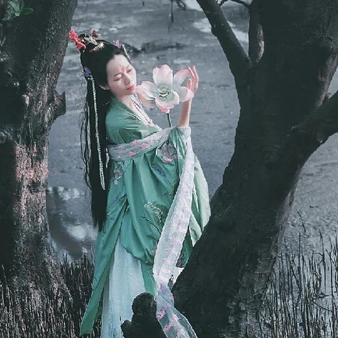 蓮花花開女生頭像，唯美古風(fēng)真人頭像