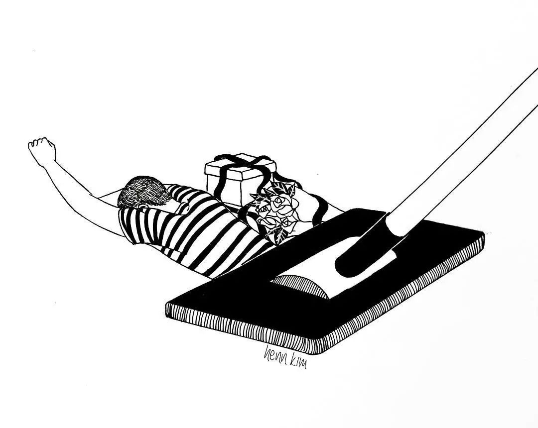 一組扎心黑色治愈系漫畫(huà)，看哭了的黑白插畫(huà)