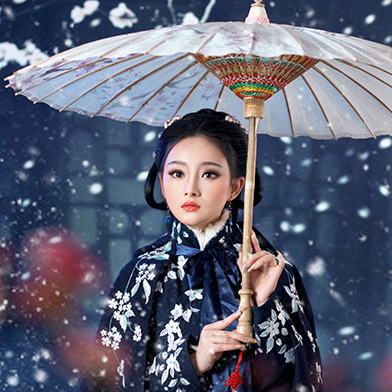 優(yōu)雅賞雪帶傘女生頭像，唯美古風(fēng)真人頭像
