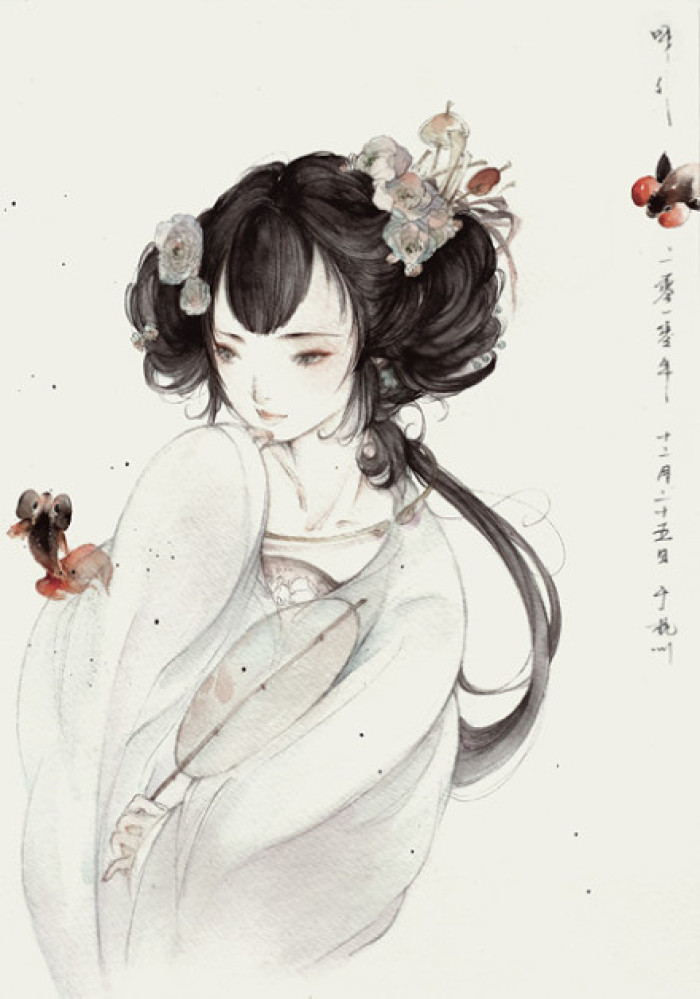 凄美國(guó)畫插畫，中國(guó)風(fēng)詩(shī)意手繪插畫