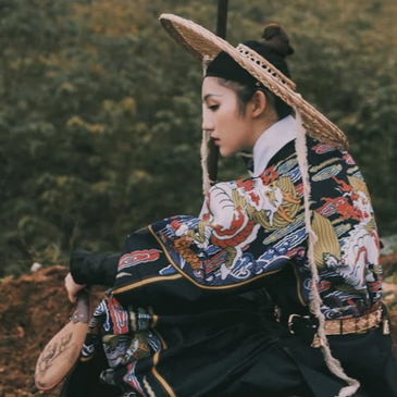 霸氣帶斗笠女生頭像，唯美古風(fēng)真人頭像