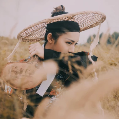 霸氣帶斗笠女生頭像，唯美古風(fēng)真人頭像