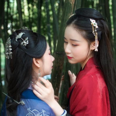 竹林閨蜜頭像，唯美古風(fēng)真人頭像