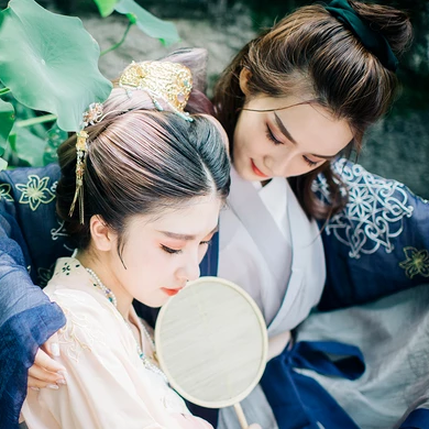 竹林山寺閨蜜古風(fēng)頭像，唯美古風(fēng)女子真人頭像