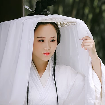 白衣俠女冷艷頭像，唯美古風(fēng)女子真人頭像