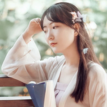 荷塘邊漢服古風(fēng)頭像，唯美古風(fēng)女子真人頭像