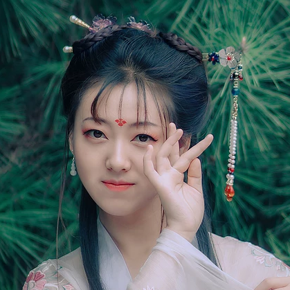 唯美漢服女生頭像，古風真人女子頭像