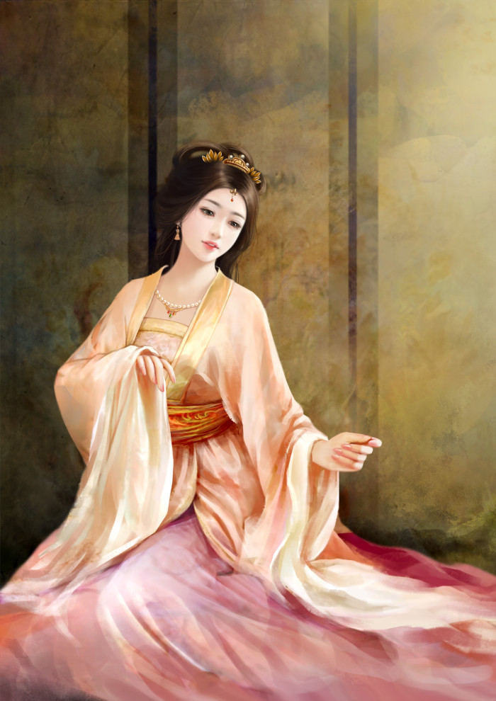 甜美可人古風(fēng)美女插畫(huà)立繪圖片
