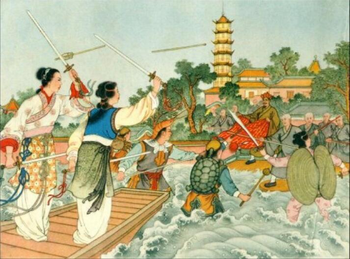 中國風(fēng)白蛇傳奇，白蛇傳繪本插畫