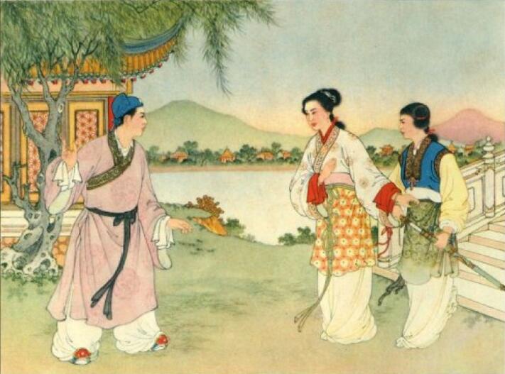 中國風(fēng)白蛇傳奇，白蛇傳繪本插畫