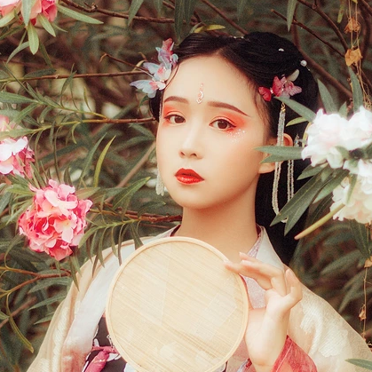 蝶蓮花女生頭像，唯美古風(fēng)真人頭像