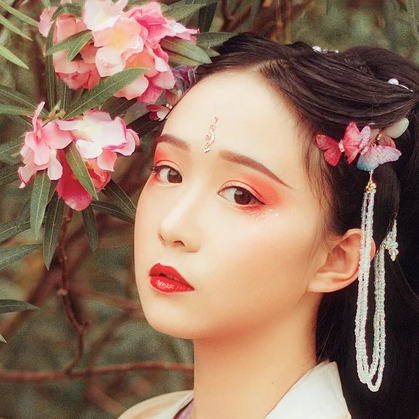 蝶蓮花女生頭像，唯美古風(fēng)真人頭像