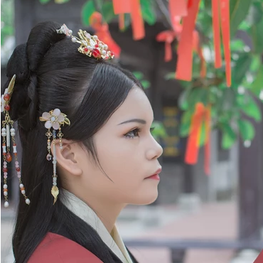 傾城紅衣女子頭像，唯美古風(fēng)真人頭像