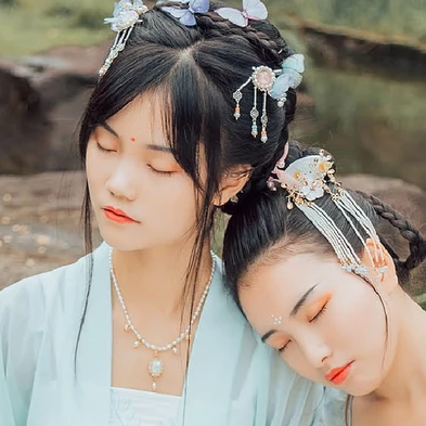 并蒂閨蜜頭像，唯美古風(fēng)真人頭像