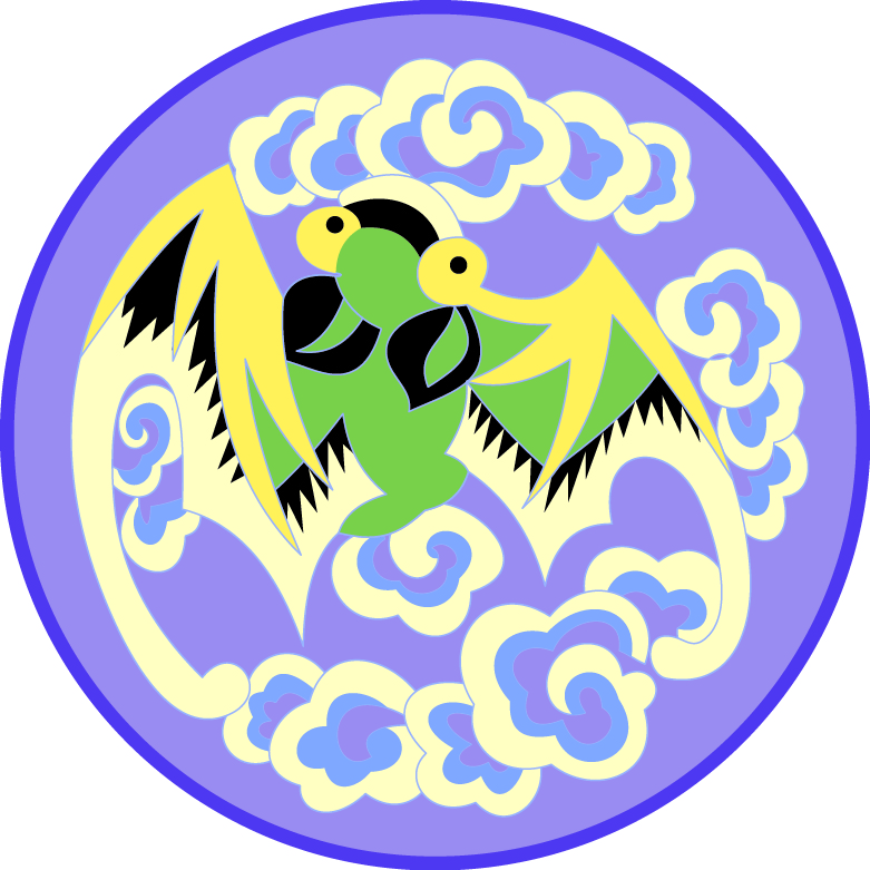 中國(guó)傳統(tǒng)刺繡蝙蝠圓形圖案，矢量素材