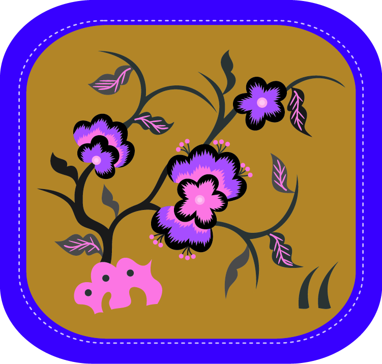 中國傳統(tǒng)刺繡圖案桃花花卉系列一，矢量素材