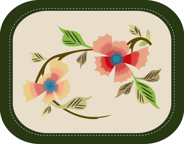 中國傳統(tǒng)刺繡圖案花卉系列五，矢量素材