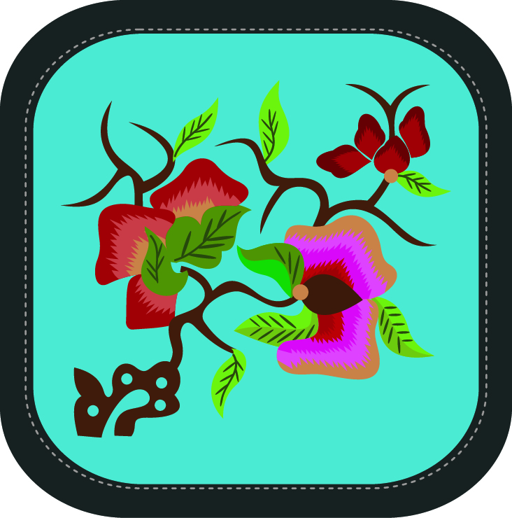 中國傳統(tǒng)刺繡圖案花卉系列七，矢量素材