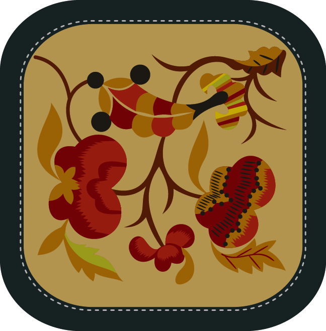 中國傳統(tǒng)刺繡圖案花卉系列二，矢量素材