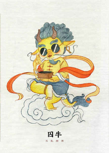 古風插畫：神獸樂隊，非常可愛